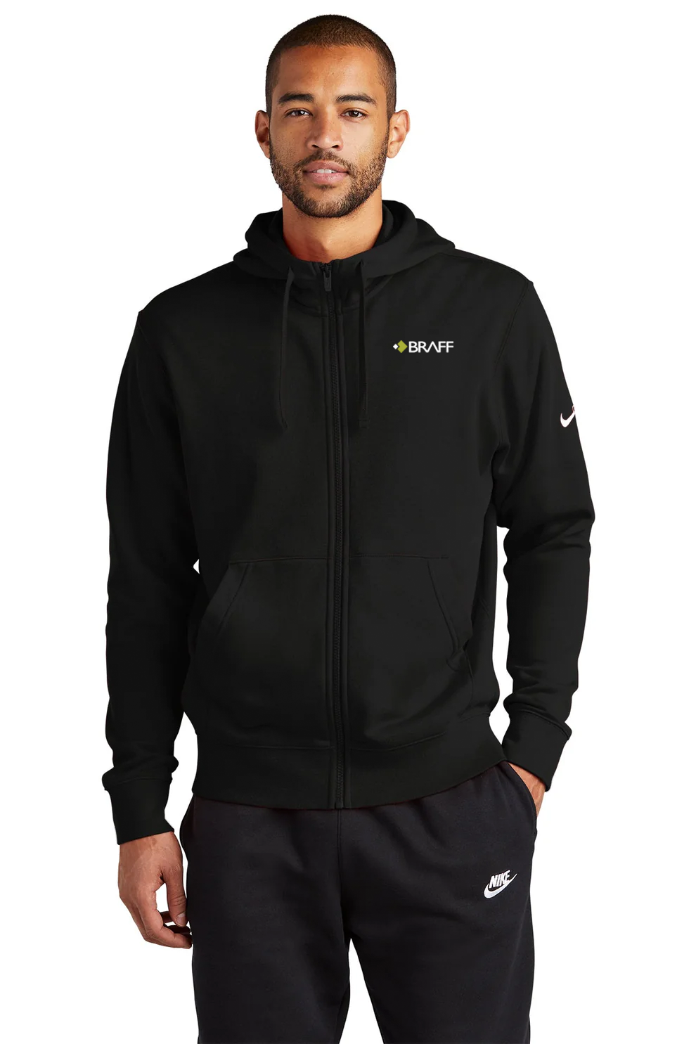 Nike Club Fleece Zip Hoodie, Black [The Braff Group]