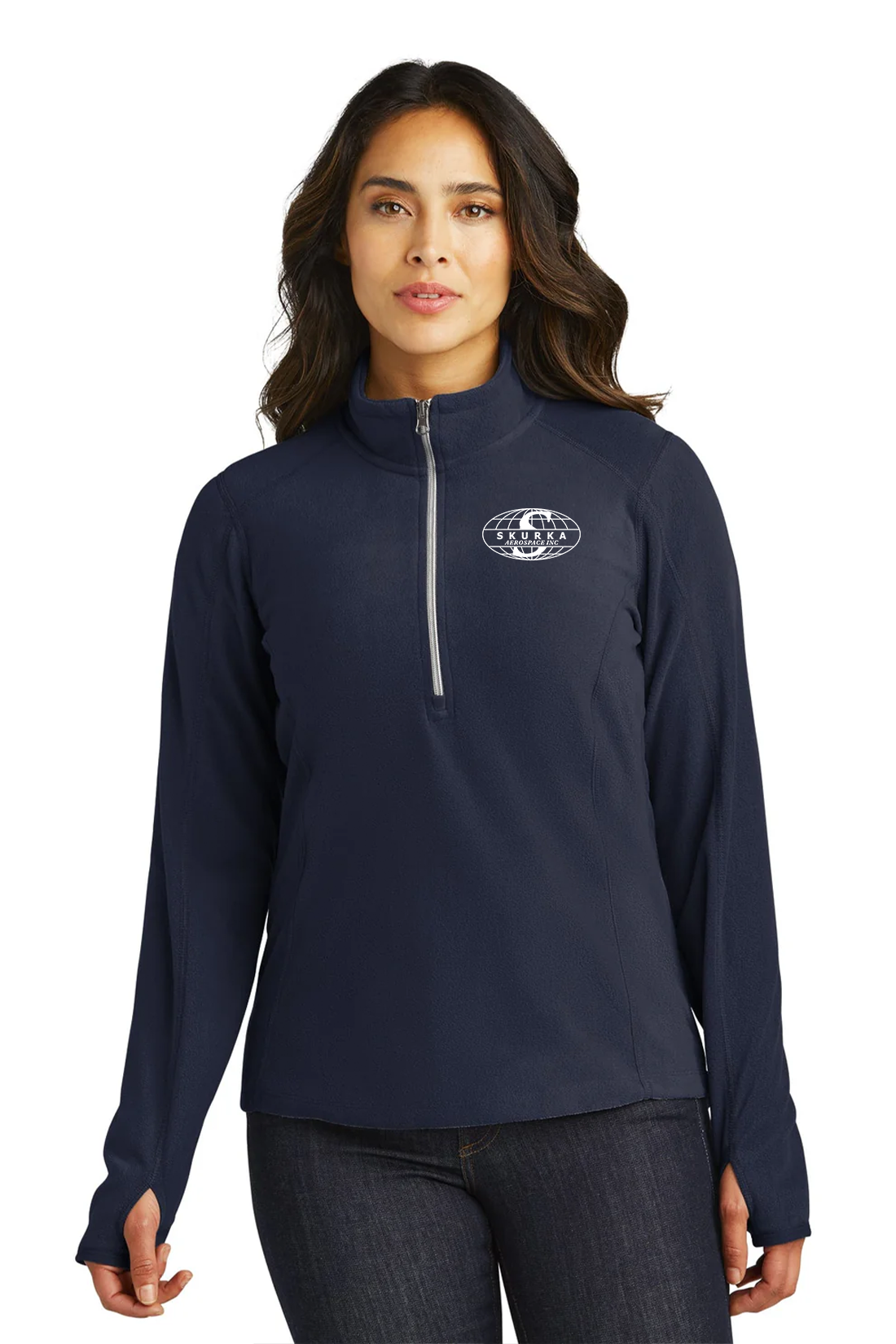 Port Authority Ladies Microfleece 1/2-Zip Pullover, True Navy [Skurka Aerospace, Inc.]