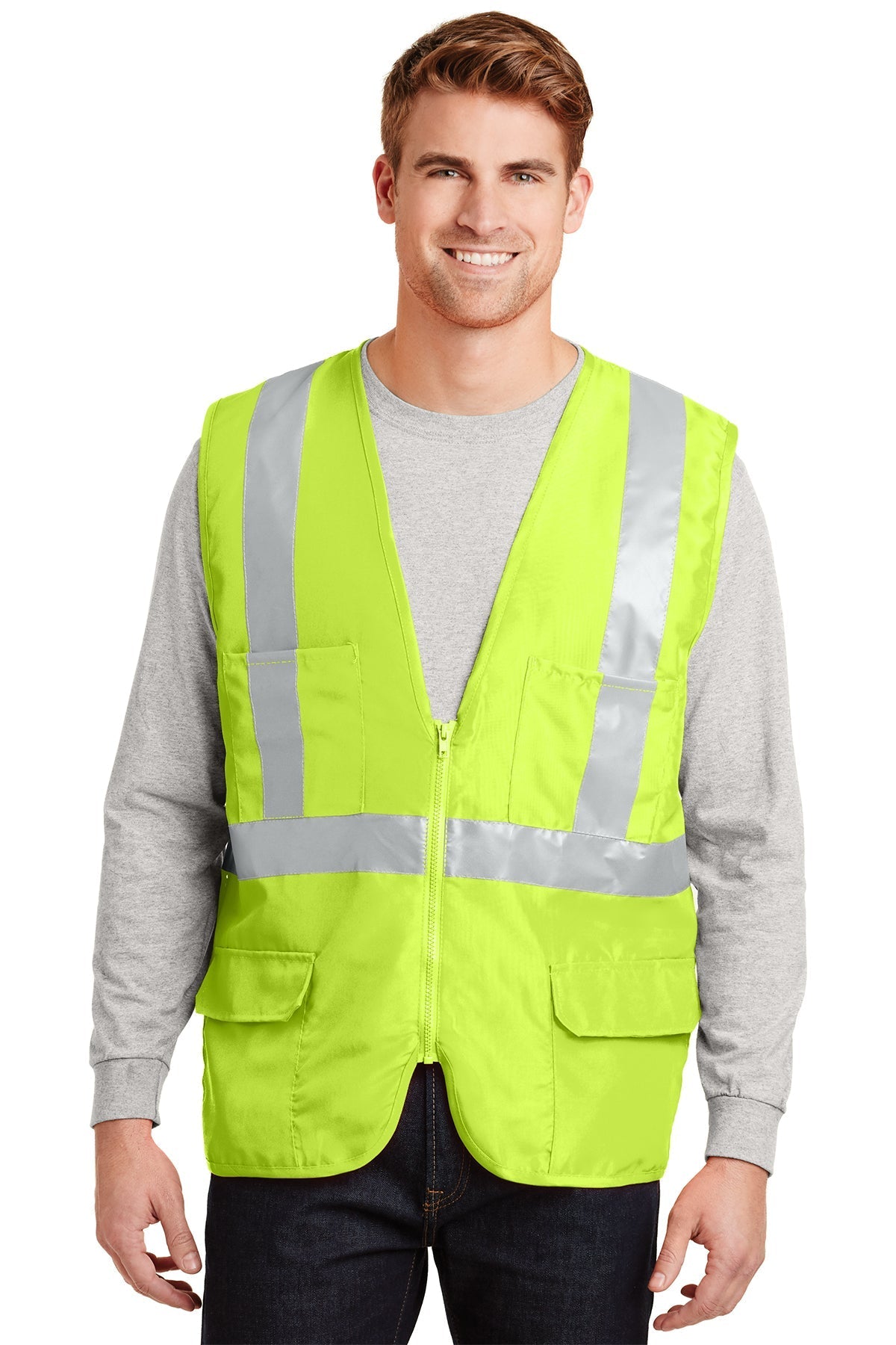 CornerStone ANSI 107 Mesh Back Safety Vest, Safety Yellow [TXO]