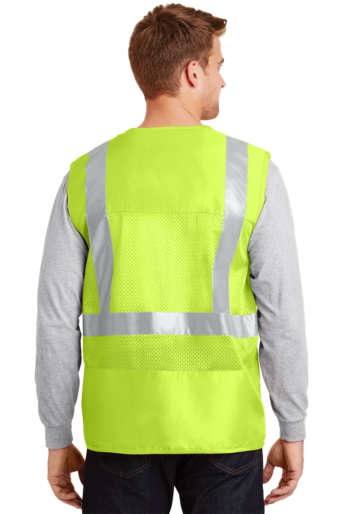 CornerStone ANSI 107 Mesh Back Safety Vest, Safety Yellow [TXO]