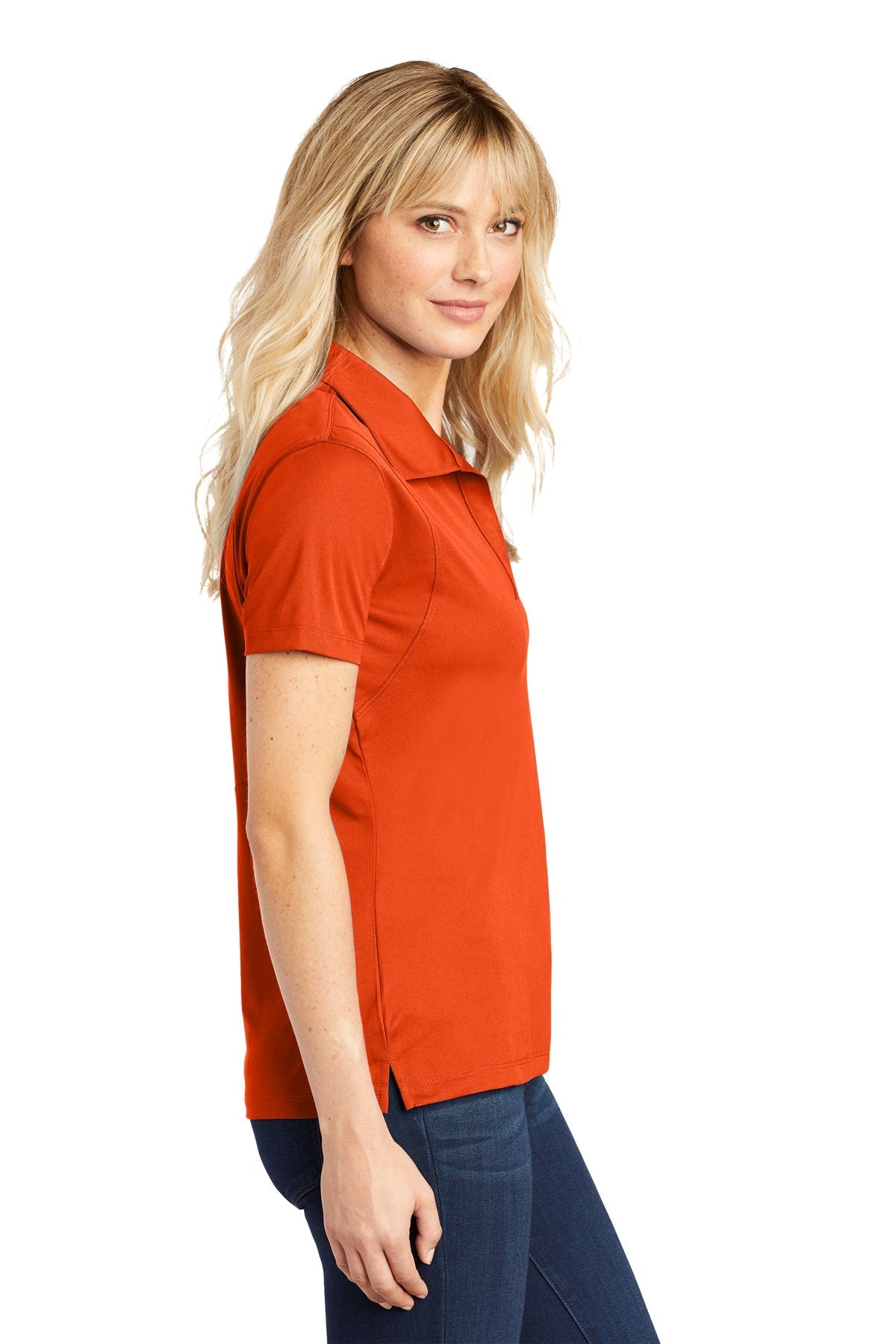 Sport-Tek Ladies Micropique Branded Sport-Wick Polos, Deep Orange [Eastside Vocational Services, Inc.]