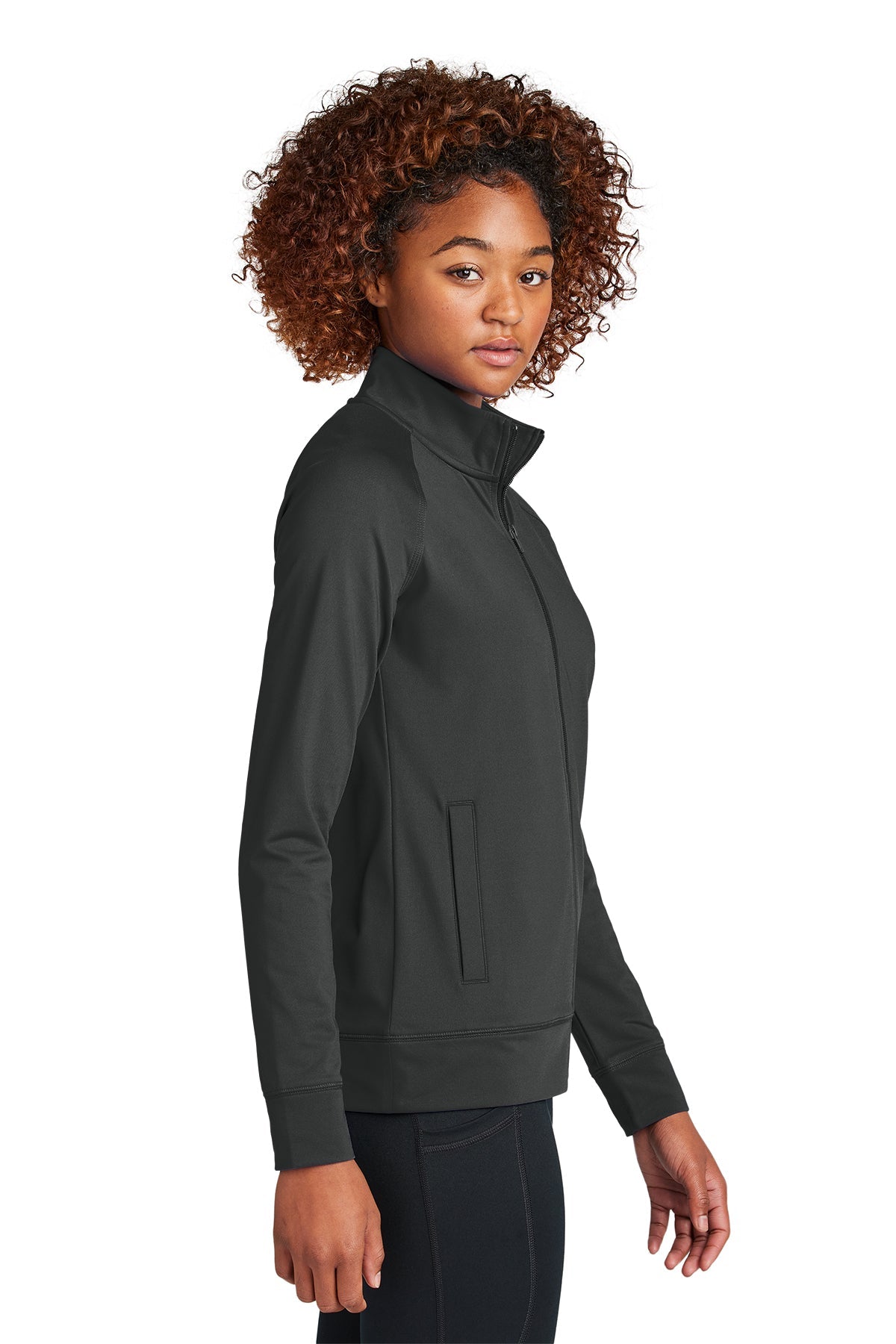 Sport-Tek Women's Custom Sport-Wick Stretch Cadet Jackets, Charcoal Grey