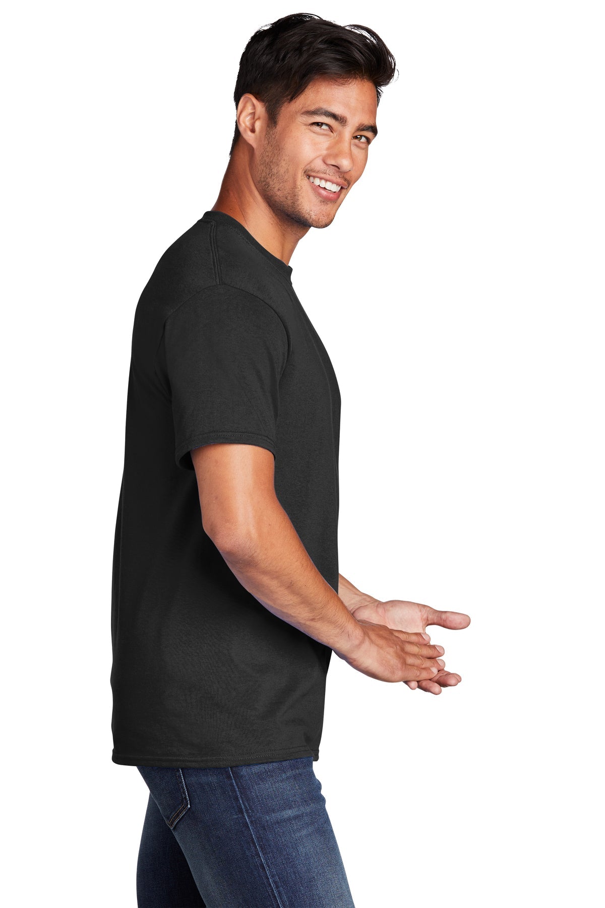Port & Company Core Cotton Customized Tee's, Jet Black [Executive Construction]