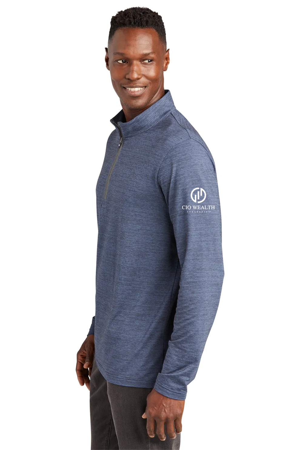 TravisMathew Crestview 1/4-Zip, Vintage Indigo Heather [CIO Wealth Strategies]