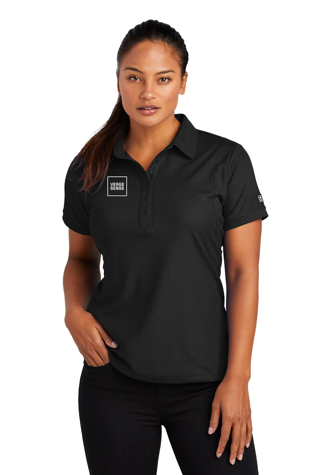OGIO Ladies Jewel Polo, Blacktop [VergeSense]