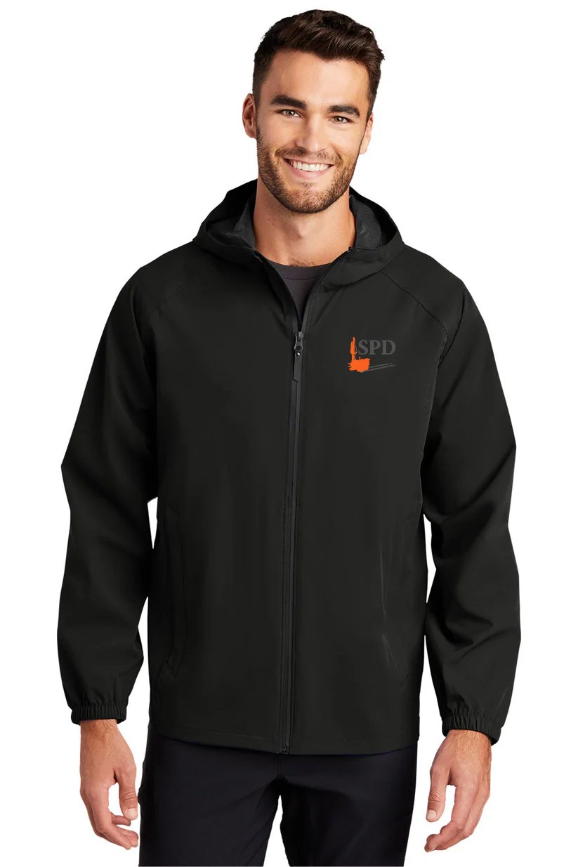 Port Authority Essential Rain Jacket, Deep Black [Solar Pile Driver]