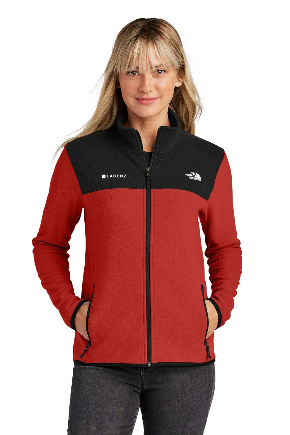 The North Face Ladies Glacier Full-Zip Fleece Jacket, Rage Red / TNF Black [Labenz & Associates]