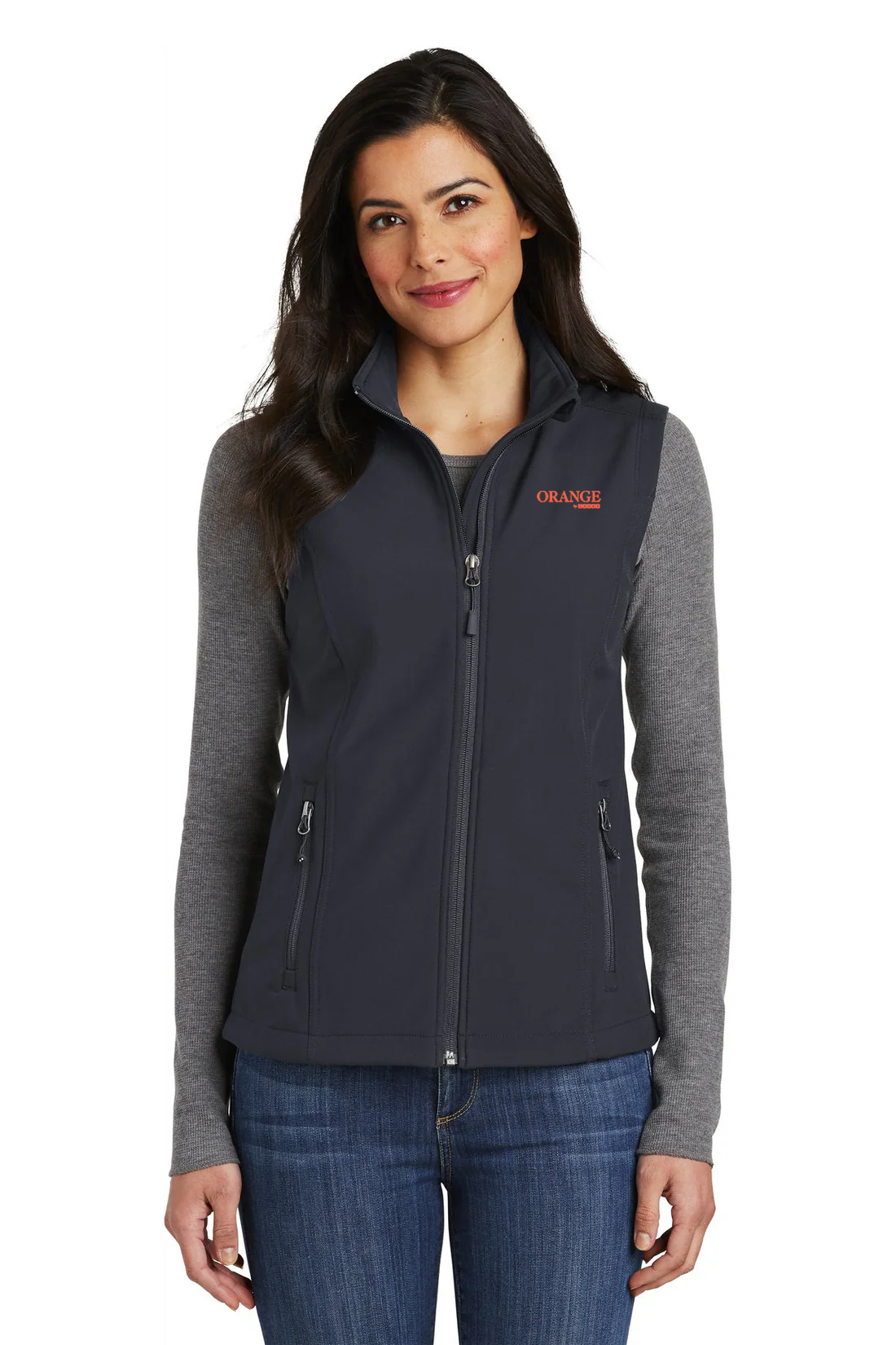 Port Authority Ladies Core Soft Shell Vest, Battleship Grey [Orange by Fooda]