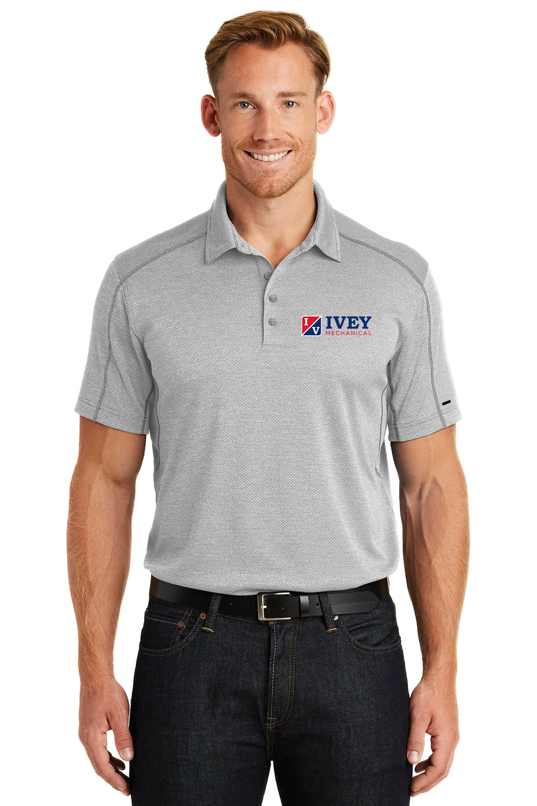 OGIO Orbit Polo, Rogue Grey/ White [Ivey Mechanical Company]