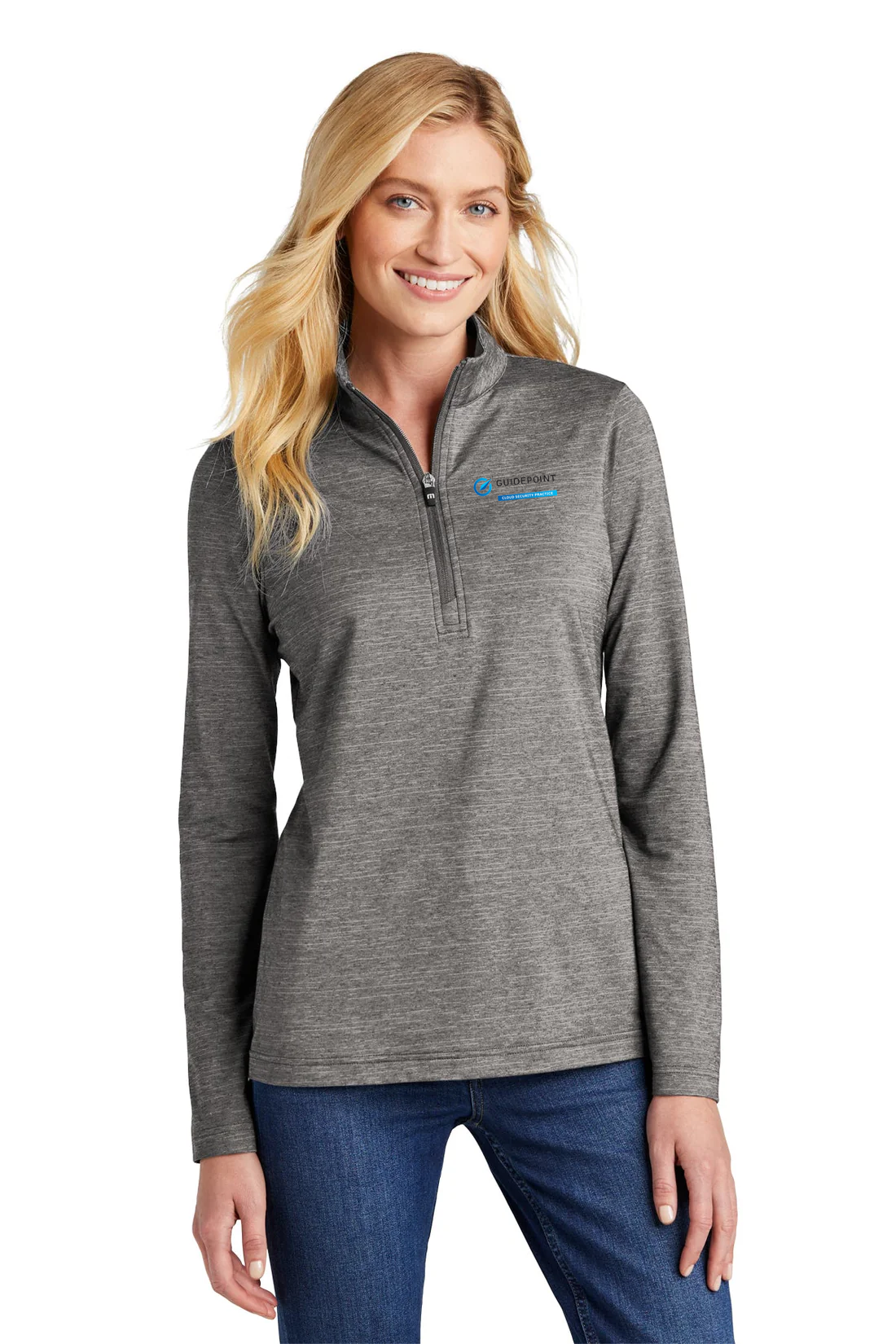 TravisMathew Ladies Crestview 1/4-Zip Grey Heather [GuidePoint Security Cloud Security]