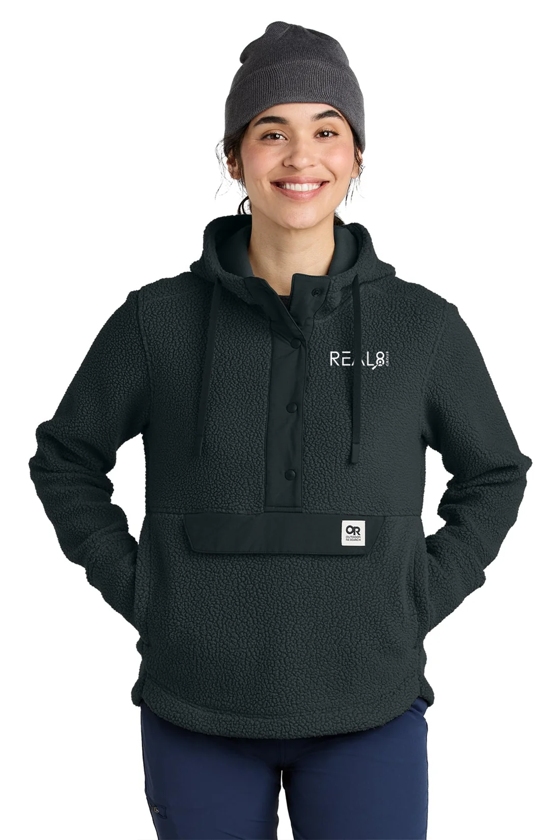 Outdoor Research Womens Packwood Fleece Pullover Hoodie, Black [Real8 Group]