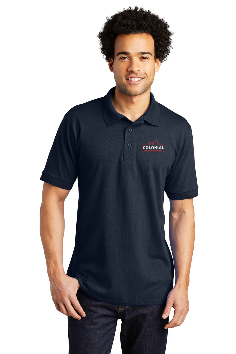 Port & Company Tall Jersey Knit Polo, Deep Navy [Colonial Property Management]