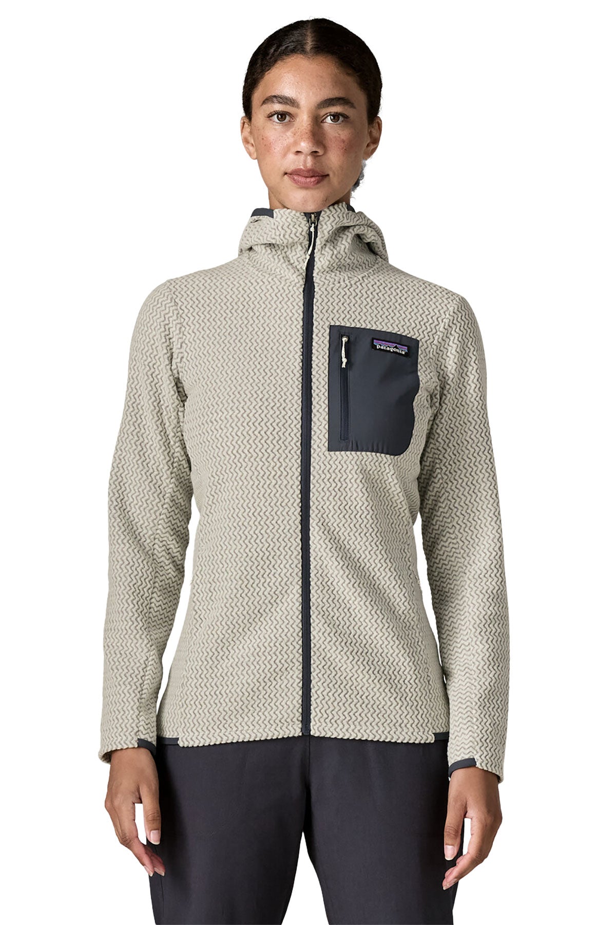 Patagonia Women's R1 Custom Air Full-Zip Hoodys, Birch White