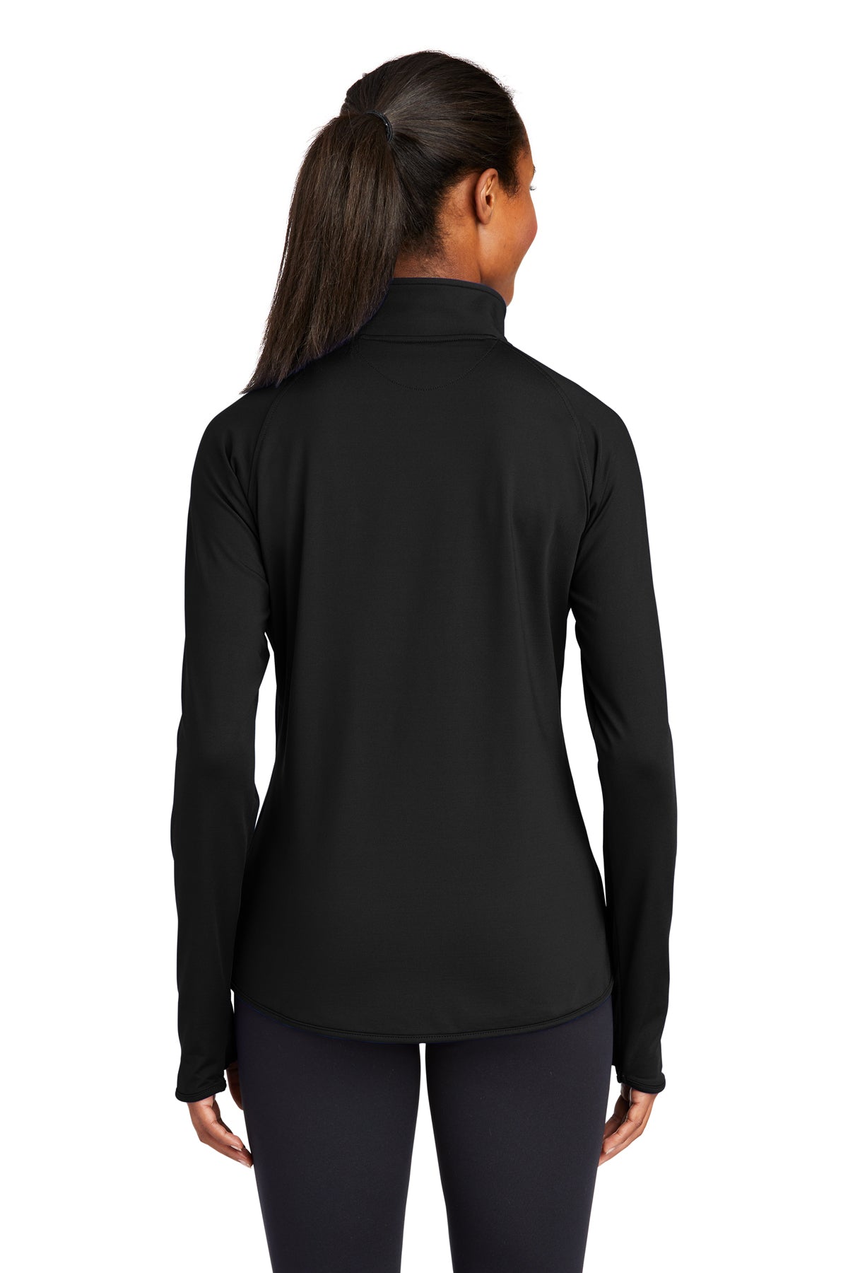 Sport-Tek Ladies Sport-Wick Stretch Customized 1/2-Zip Pullovers, Black [Executive Construction]