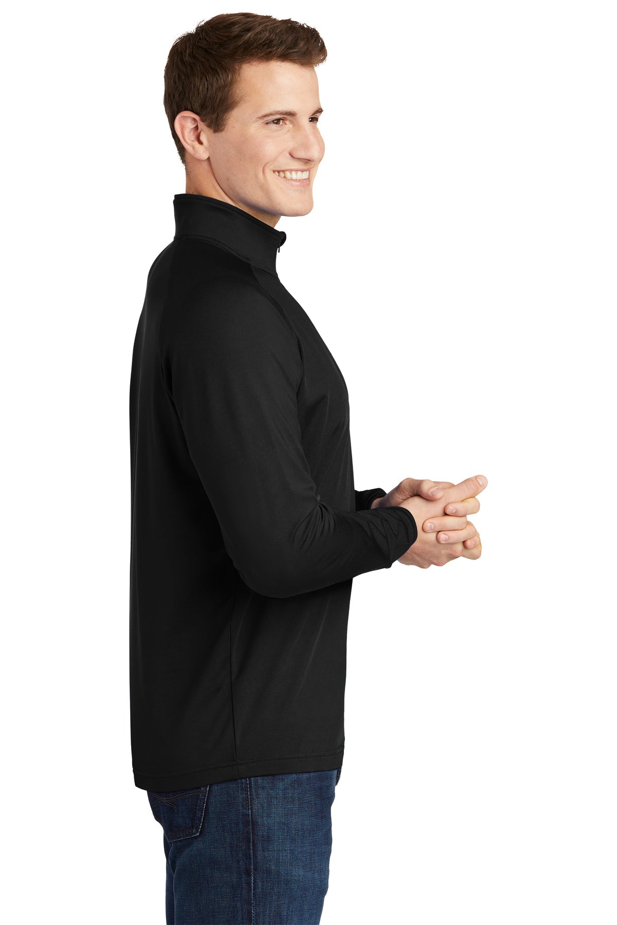 Sport-Tek Sport-Wick Stretch Custom 1/2-Zip Pullovers, Black [Williams Realty & Building Company]