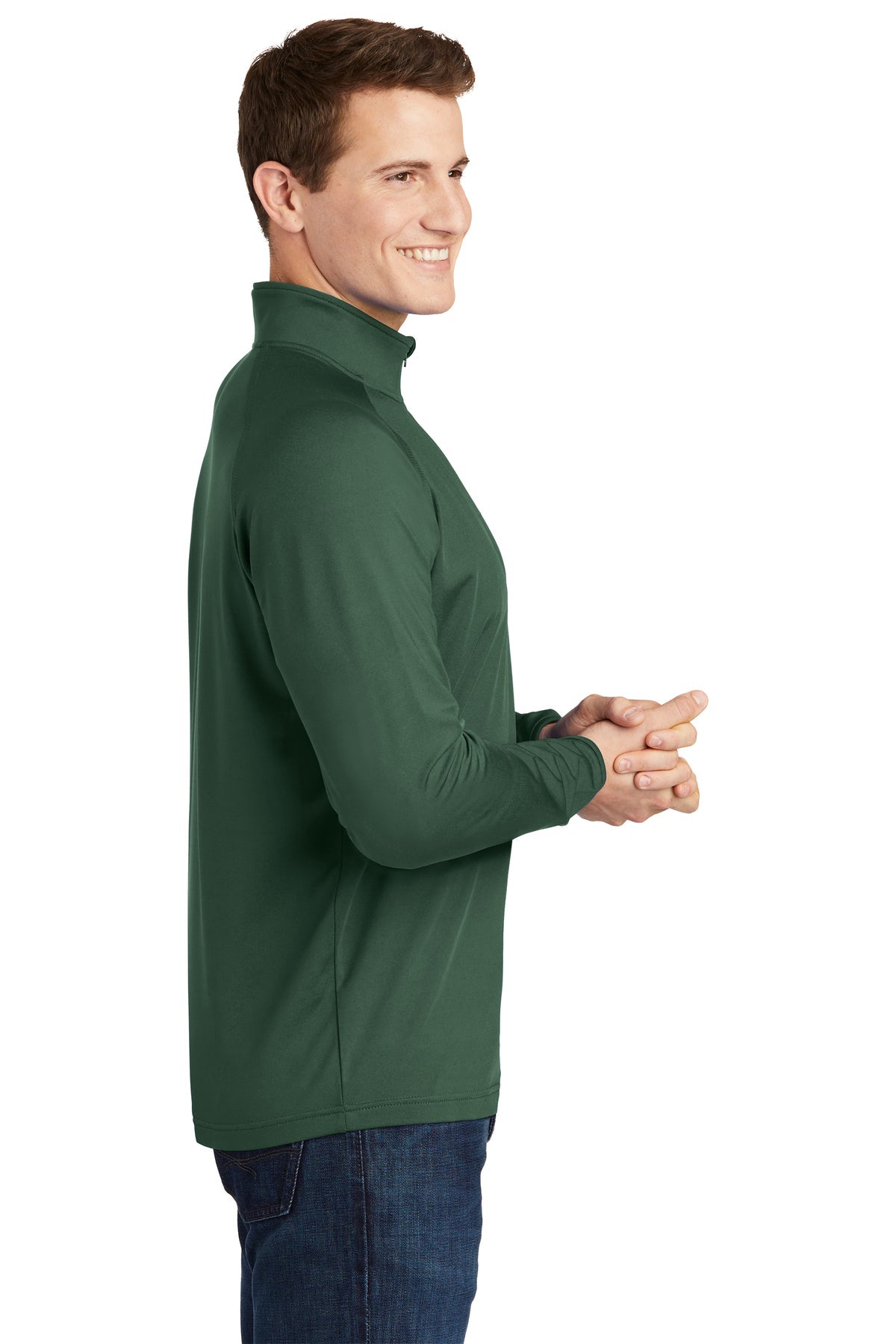 Sport-Tek Sport-Wick Stretch Branded 1/2-Zip Pullovers, Forest Green [State Bank of Toledo]