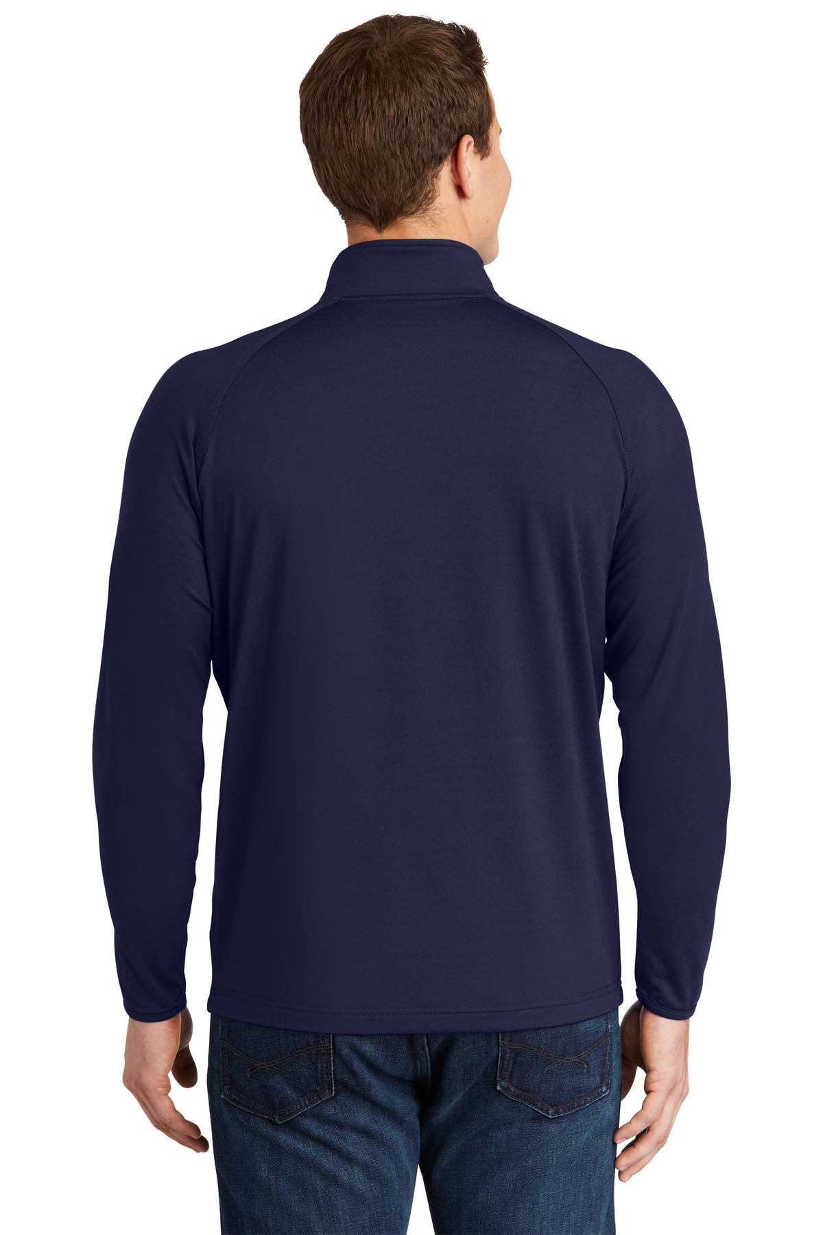 Sport-Tek Sport-Wick Stretch Branded 1/2-Zip Pullovers, True Navy [The Braff Group]