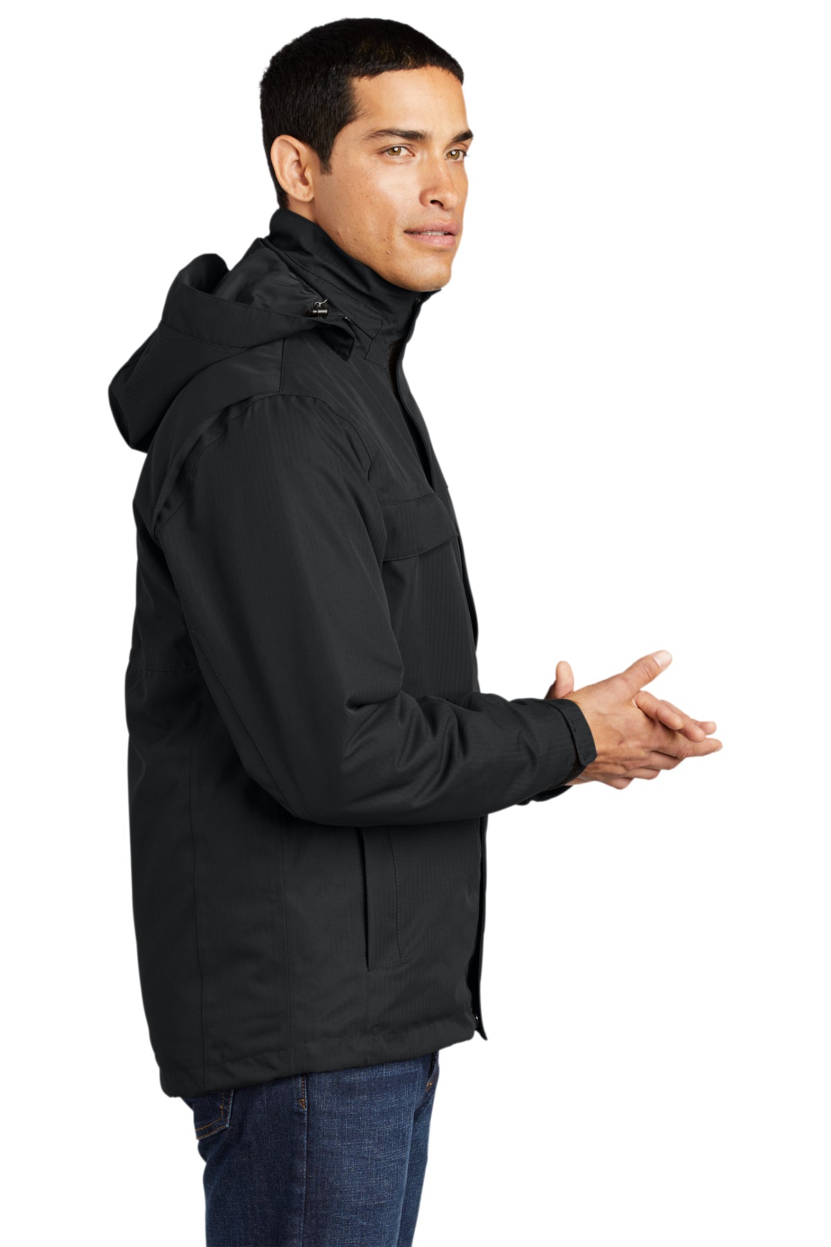 Port Authority Herringbone Customized 3-in-1 Parkas, Black [Via Transportation / Sioux Area Metro]