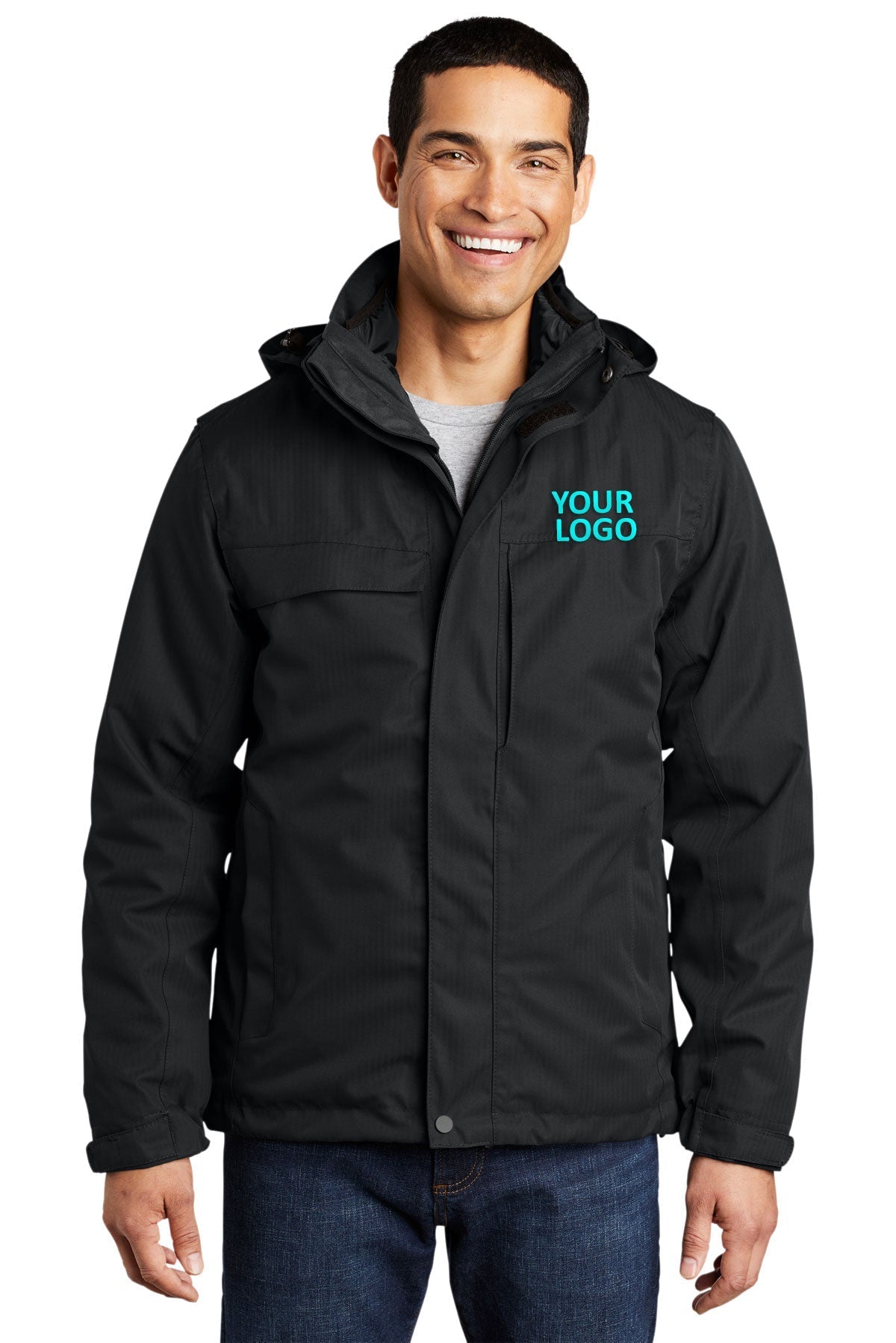 Port Authority Herringbone Customized 3-in-1 Parkas, Black [Milford Mining Company Utah]