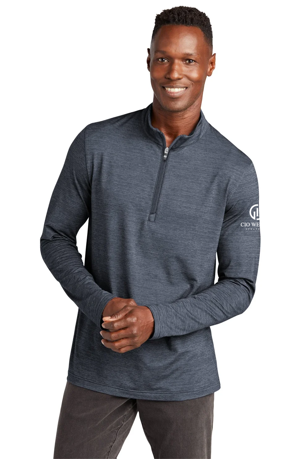 TravisMathew Crestview 1/4-Zip, Vintage Indigo Heather [CIO Wealth Strategies]