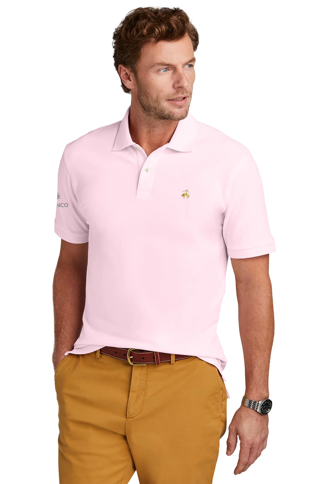 Brooks Brothers Pima Cotton Pique Polo, Pearl Pink [NARENCO]