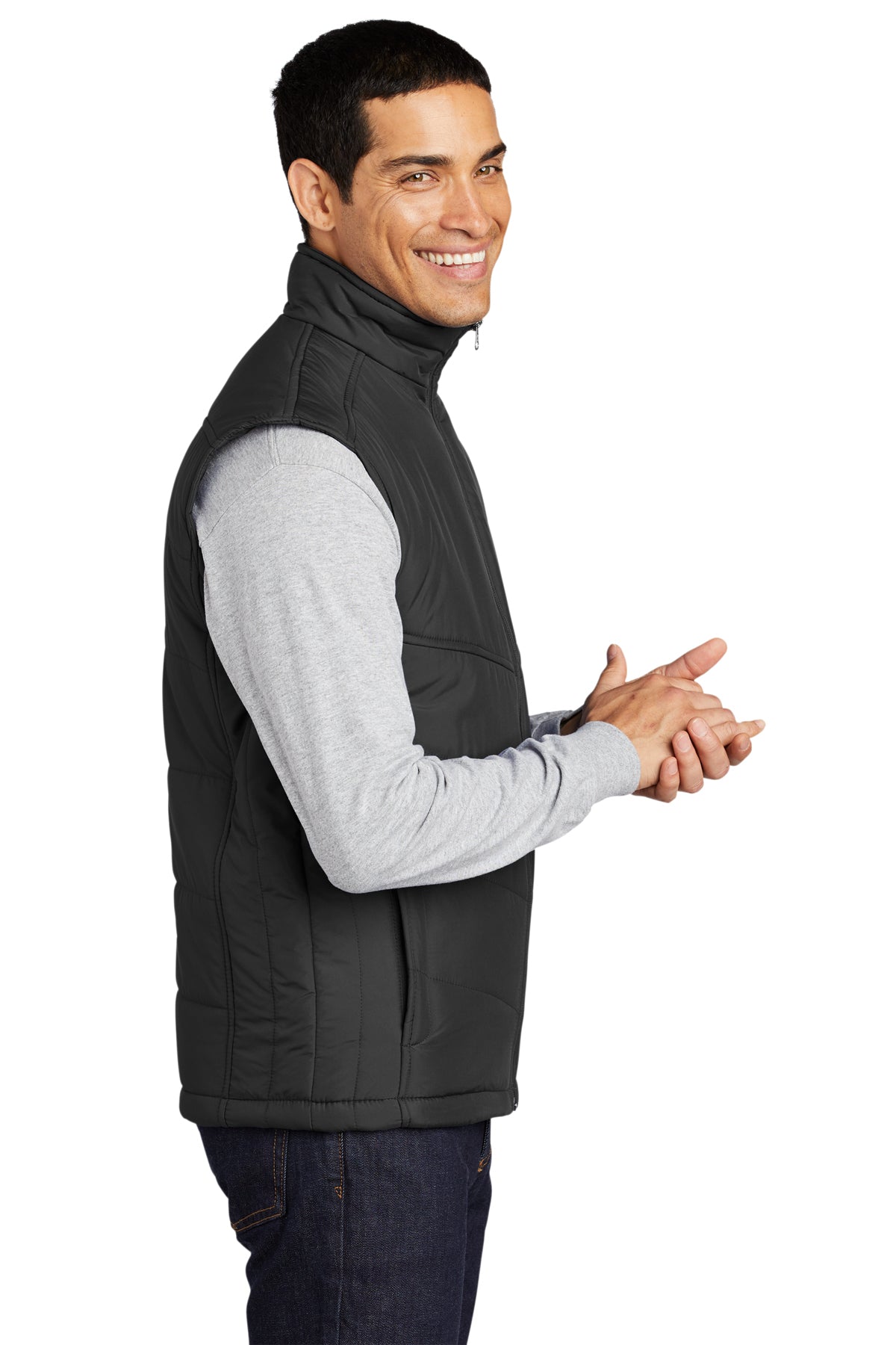 Port Authority Puffy Customized Vests, Black/Black [WINCO Construction Company]