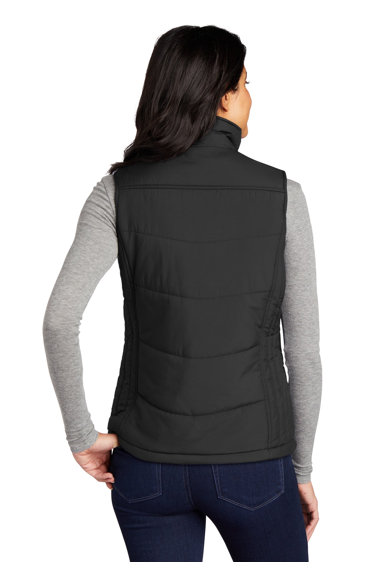 Port Authority Ladies Puffy Customized Vests, Black/Black [Black Diamond Realty]
