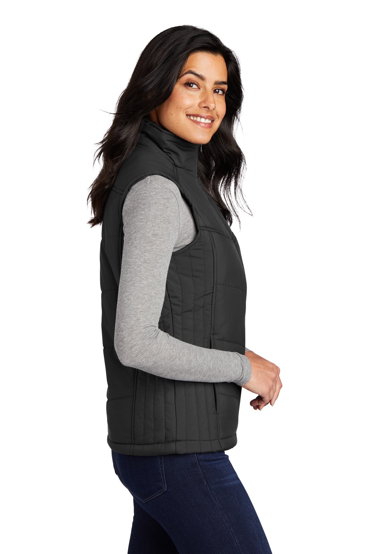 Port Authority Ladies Puffy Customized Vests, Black/Black [Arthritis & Rheumatism Associates PC]