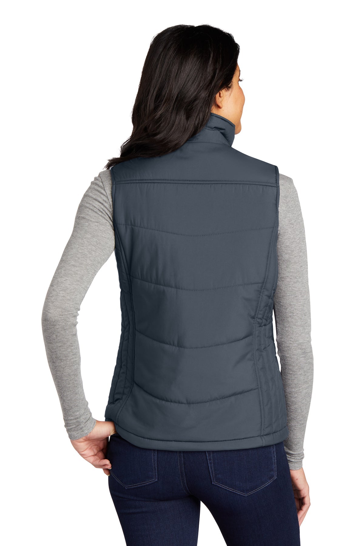 Port Authority Ladies Puffy Customized Vests, Dark Slate/Black [Visit Jackson]
