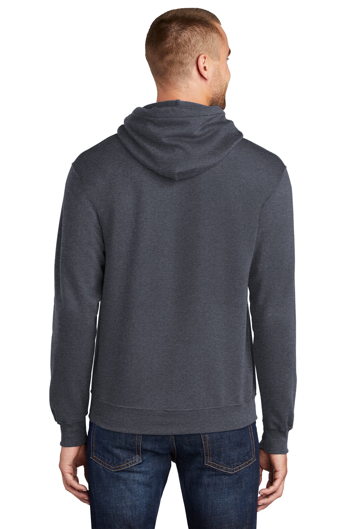 Port & Company Core Fleece Customized Hoodies, Heather Navy [Tongue Point Job Corps]