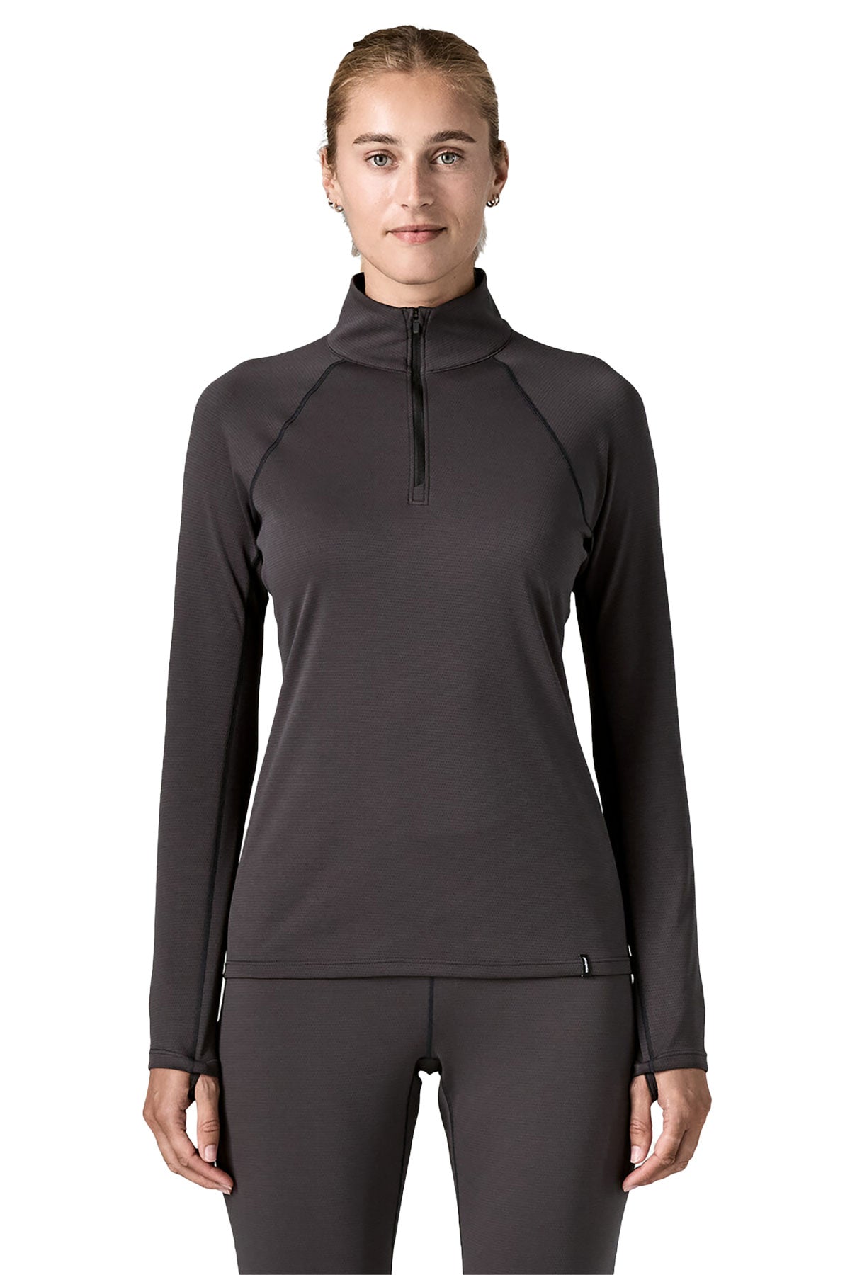 Patagonia Women's Cap Custom Midweight Quarter-Zips, Ink Black