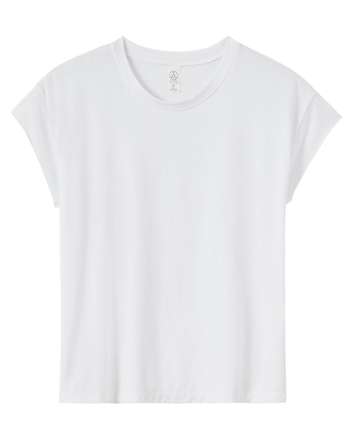 Alternative Ladies' Modal Tri-Blend Raw Edge Muscle T-Shirt, White