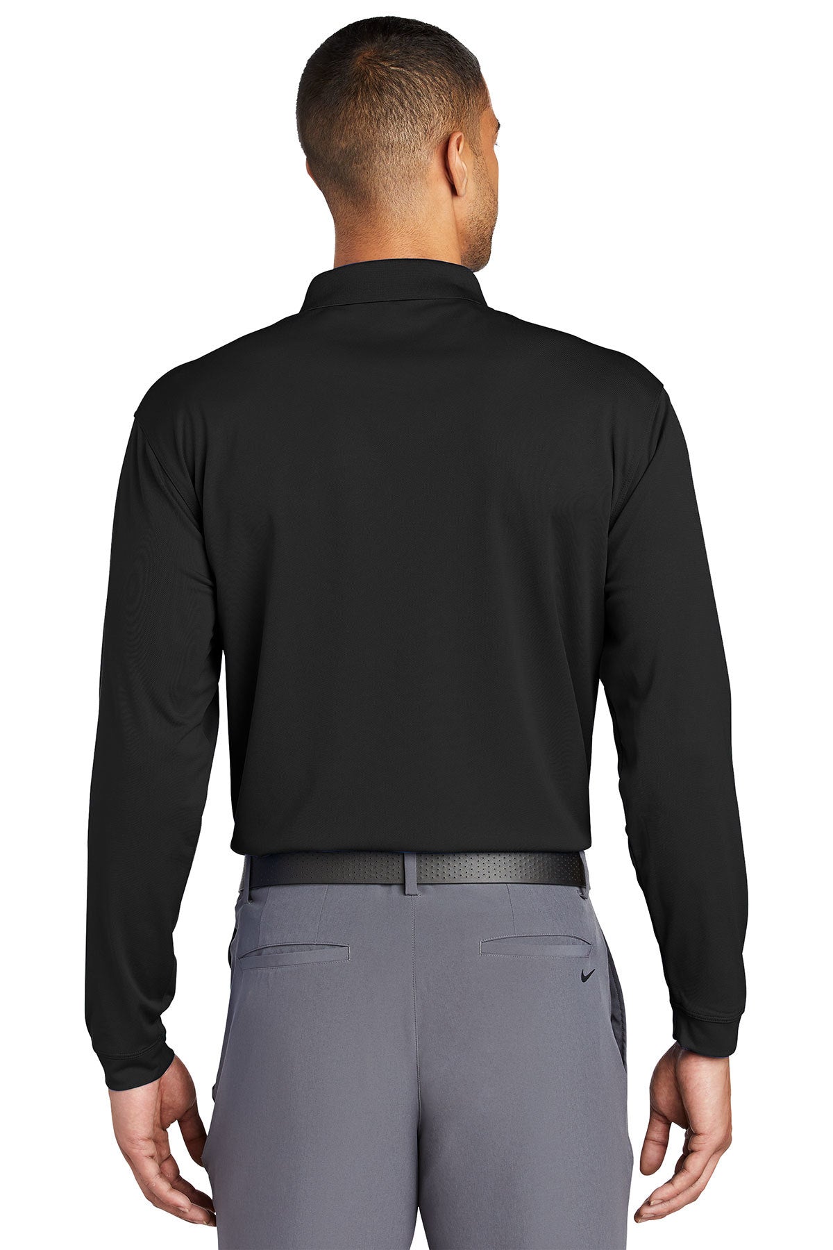 Nike Long Sleeve DriFIT Stretch Tech Custom Polos, Black [Calvada Surveying Inc]