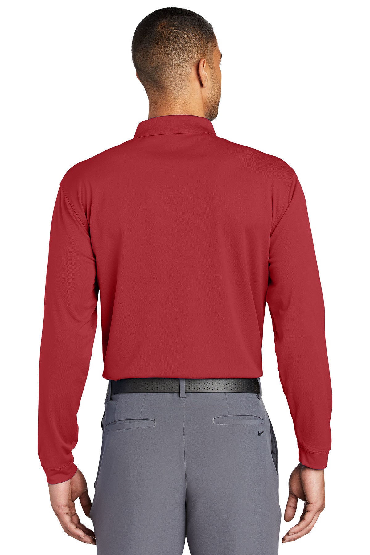 Nike Long Sleeve DriFIT Stretch Tech Custom Polos, Varsity Red [Veza Manufacturing]