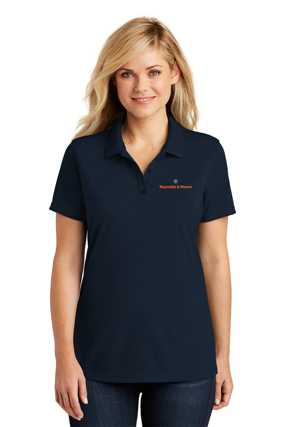 Port Authority Womens Dry Zone UV Micro-Mesh Polo, River Blue Navy [Reynolds and Moore]