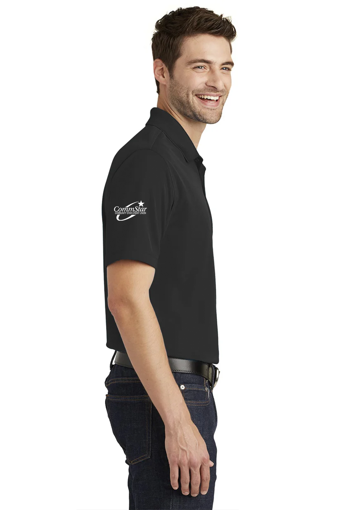Port Authority Dry Zone UV Micro-Mesh Polo, Deep Black [CommStar Credit Union]