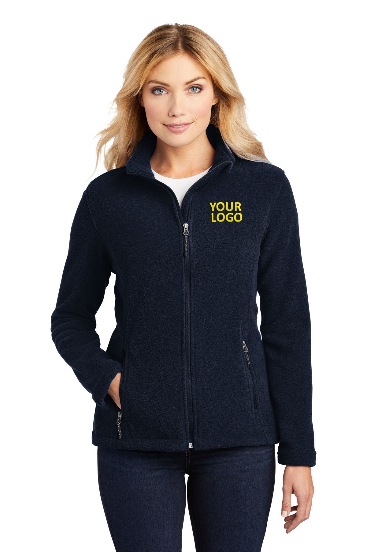 Port Authority Ladies Value Fleece Customized Jackets, True Navy [HSS]