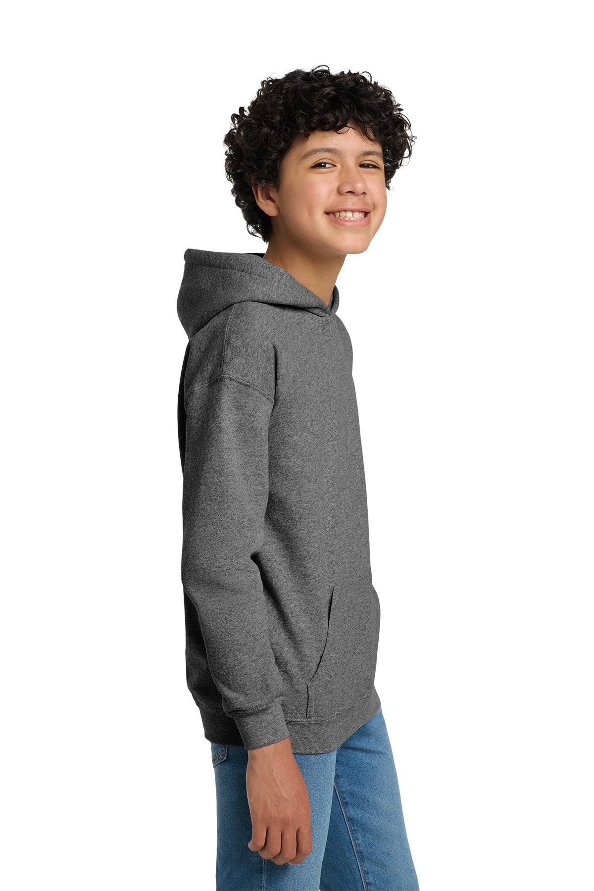 Gildan Youth Heavy Blend Hooded Custom Sweatshirts, Graphite Heather