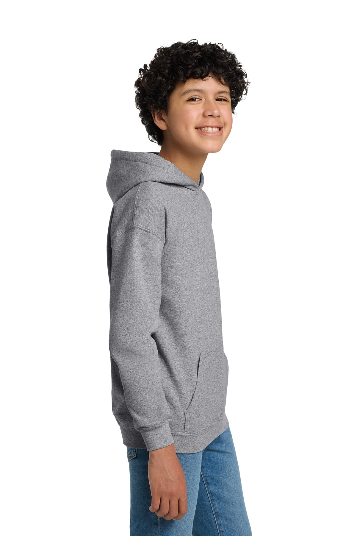 Gildan Youth Heavy Blend Hooded Custom Sweatshirts, Sport Grey