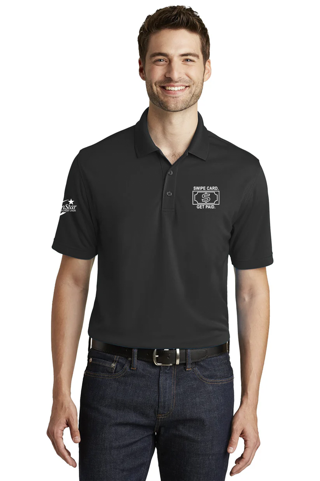 Port Authority Dry Zone UV Micro-Mesh Polo, Deep Black [CommStar Credit Union]