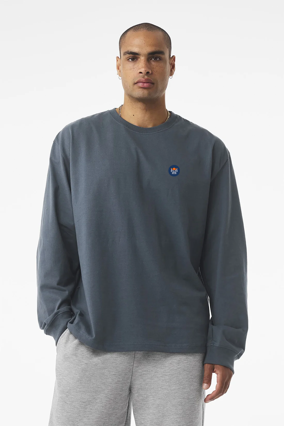 Bella Canvas Unisex Heavyweight Long Sleeve Tee, Vintage Navy [Reynolds and Moore]