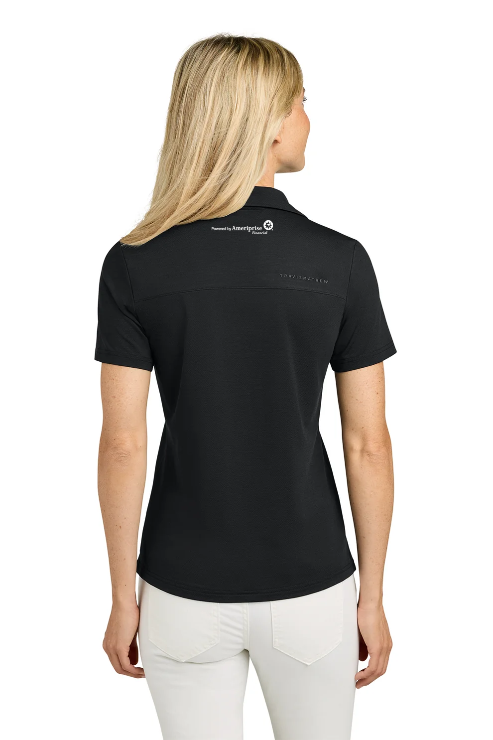 TravisMathew Womens Onward Polo, Black [CIO Wealth Strategies]