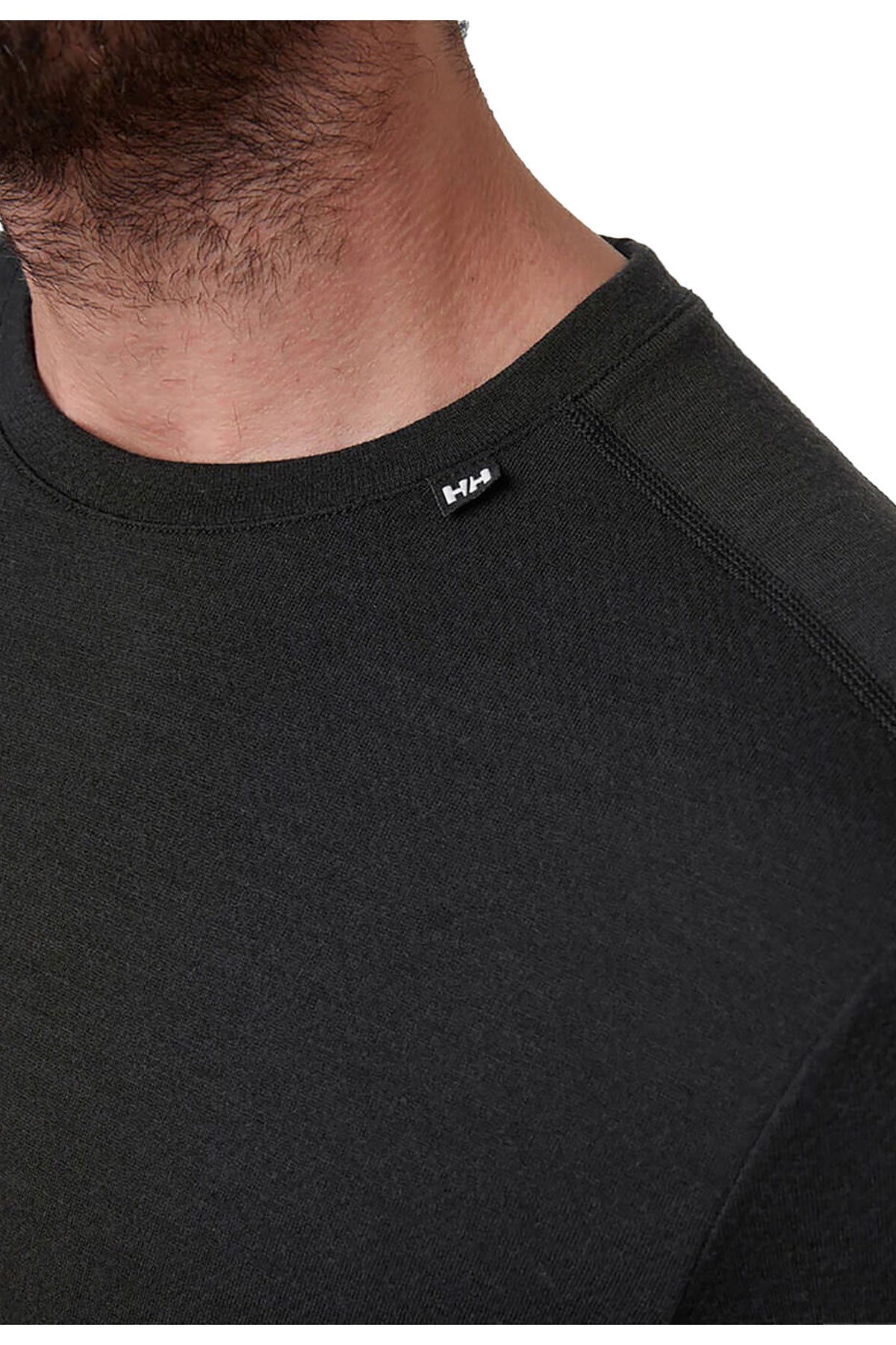 Helly Hansen Mens Lifa Merino Midweight Custom Crew Tops, Black