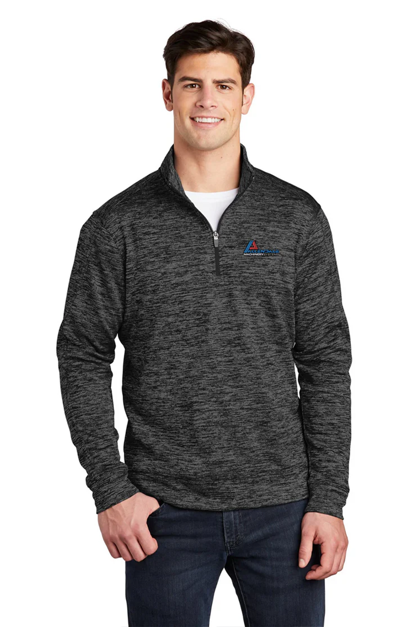 Sport-Tek PosiCharge Electric Heather Fleece 1/4-Zip Pullover, Grey- Black Electric [Allendale Machinery Systems]