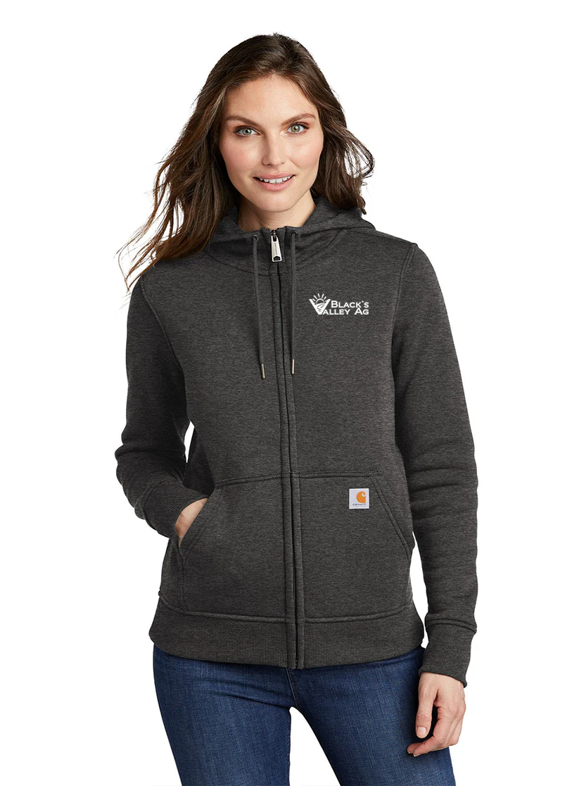 Carhartt Womens Clarksburg Full-Zip Hoodie, Carbon Heather [Black's Valley AG]