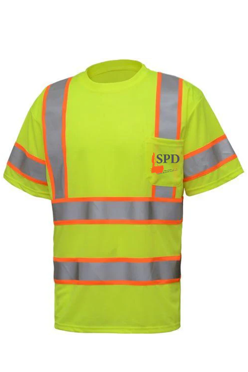 GSS Two tone short sleeve t shirt with chest pocket, LIME [Solar Pile Driver]