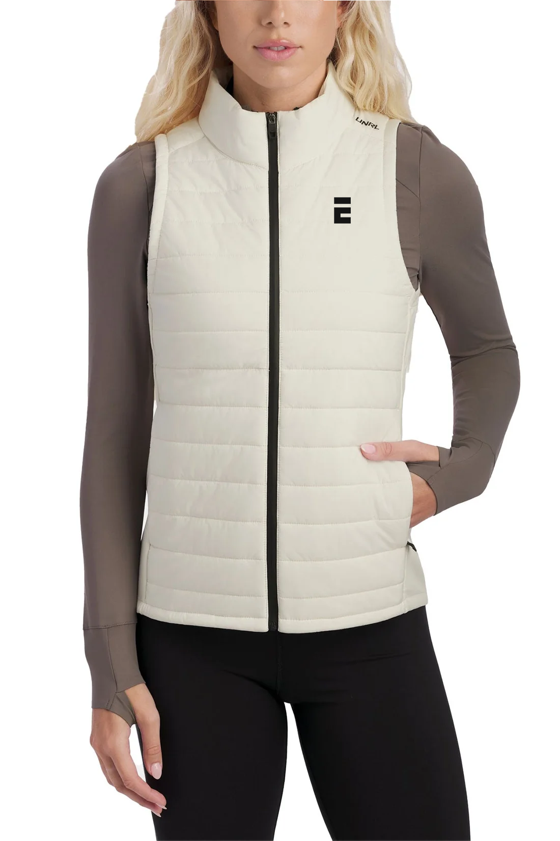 UNRL Womens Vancouver Quilted Vest, Coconut [Executive Construction]