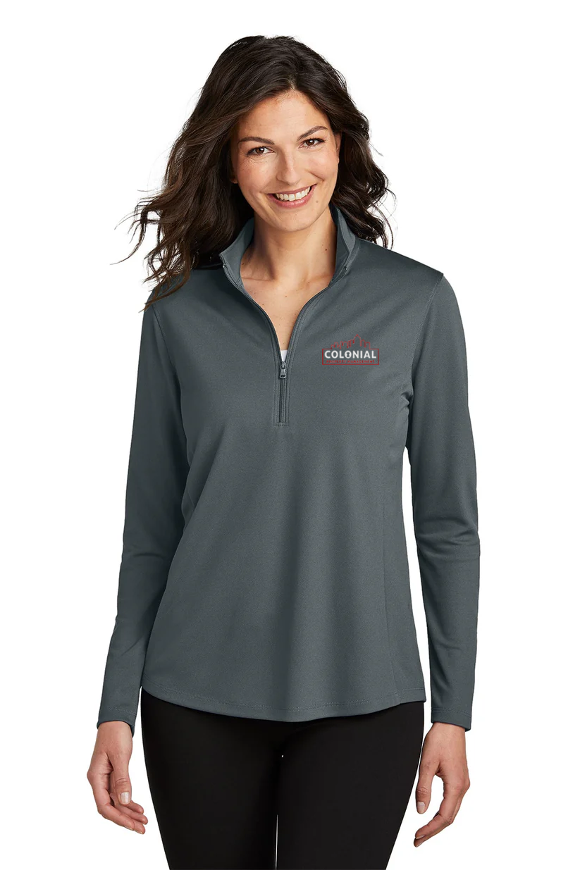 Port Authority Ladies Dry Zone UV Micro-Mesh 1/4-Zip, Graphite [Colonial Property Management]