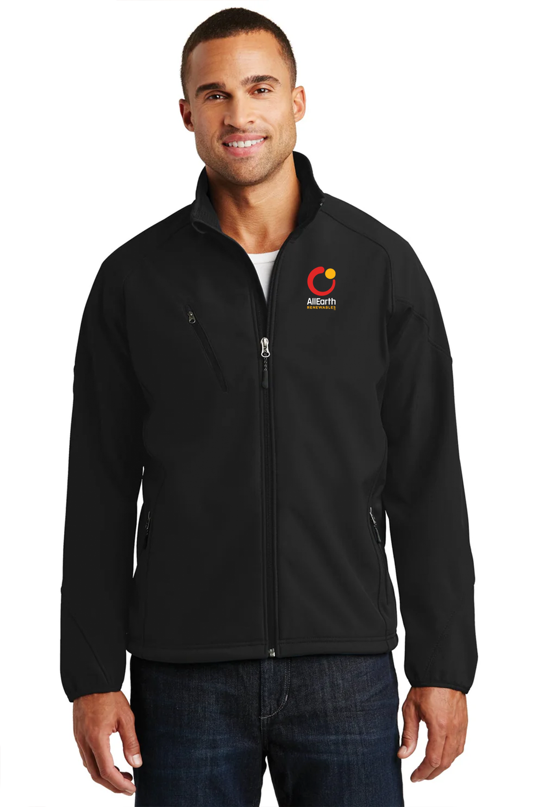 Port Authority Tall Textured Soft Shell Jacket, Black [AllEarth Renewables]
