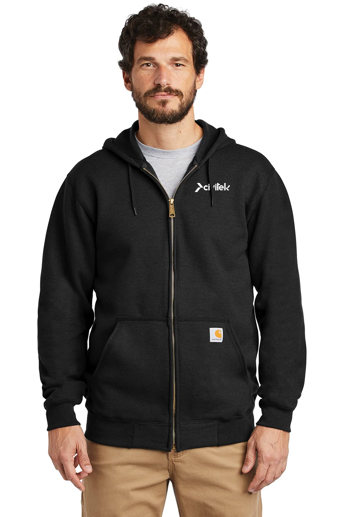 Carhartt Midweight Zip Up Hoodie, Black [FCCC/Civitek]